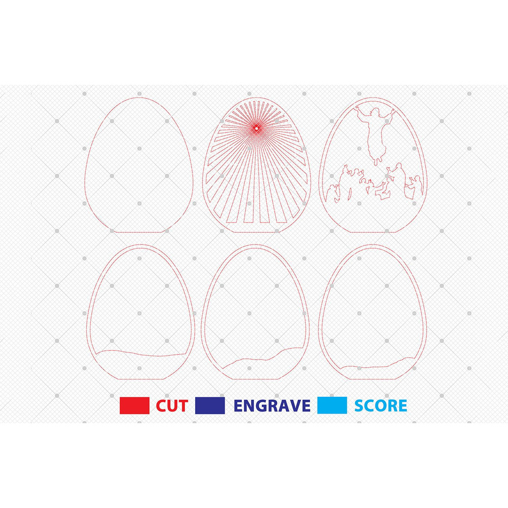 3D Multilayer Easter Egg Cross Svg Wooden Easter Egg Svg Cross Art Lasercut File Svg 1