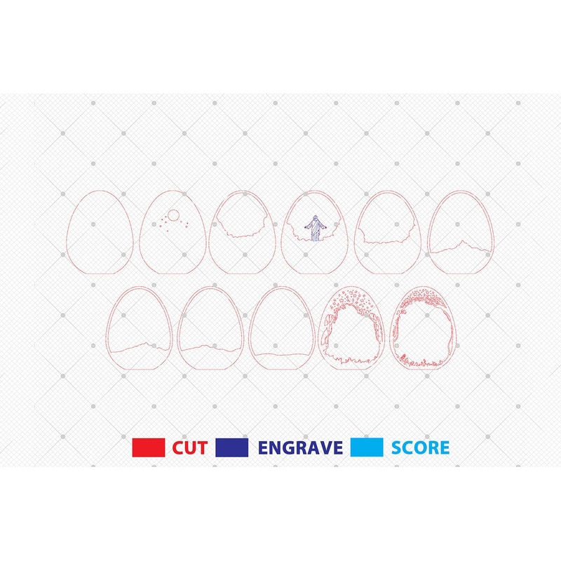 3D Multilayer Easter Egg Cross Art Svg Egg Art Lasercut File Svg Wooden Easter Egg Svg 1