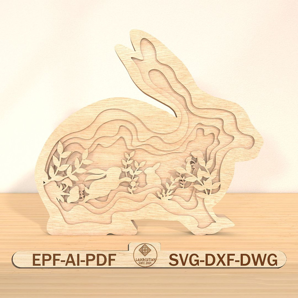 Happy Easters Day Bunny Stand Decor Svg Bunny Floral Spring Scene Decor Svg Easter Bunny Svg 0