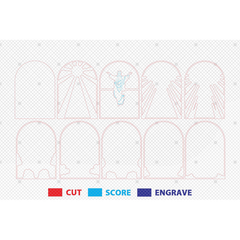 Mutilayer Jesus Happy Easters Day Svg Jesus And Cross Lasercut File Svg Standing Home Decor Svg 1