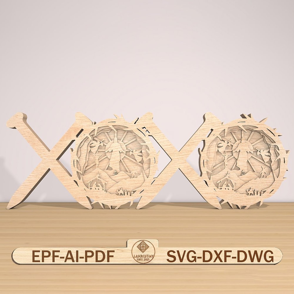 3D Multilayer Easter Risen Svg Crucifixion Of Jesus Lasercut File Svg Wooden Cross Art Svg Easter H 0