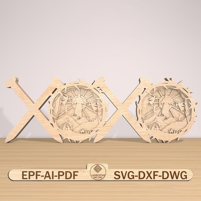 3D Multilayer Easter Risen Svg Crucifixion Of Jesus Lasercut File Svg Wooden Cross Art Svg Easter H 0