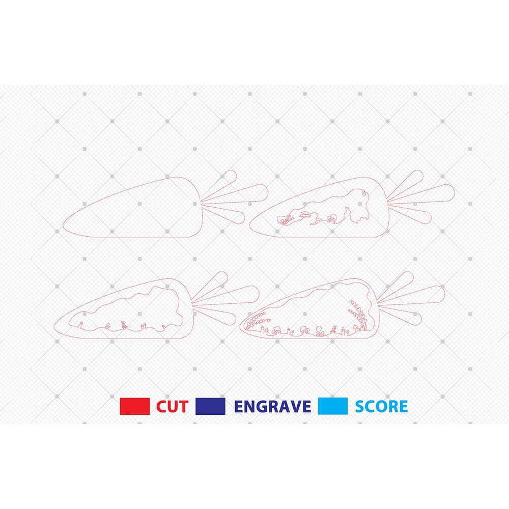 3D Multilayer Easters Carrot Shape Stand Svg Easter Spring Lasercut File Svg Wooden Bunny Carrot Sv 1