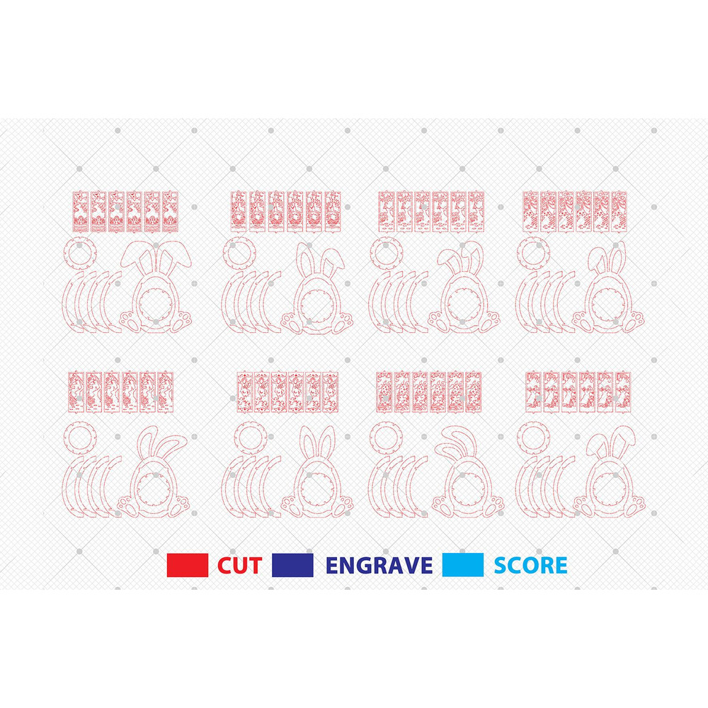 Easters Day Bunny Egg Lantern Lasercut File Svg Table Standing Svg Wooden Bunny Egg Design Lantern 1