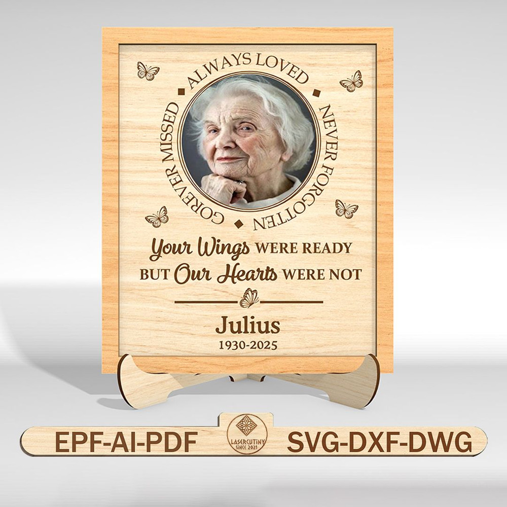 Personalized Remembrance Photo Frame Standing Cut File Svg 0