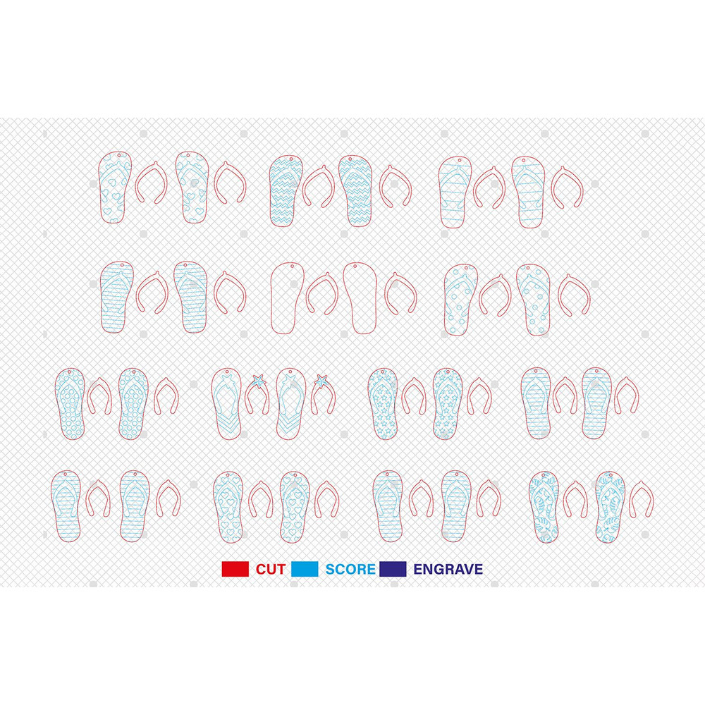 Flip Flop Earring Svg Bundle Summer Earrings Laser Cut File Flip Flop Earrings SVG Beach Earring Sv 1