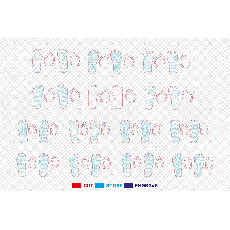 Flip Flop Earring Svg Bundle Summer Earrings Laser Cut File Flip Flop Earrings SVG Beach Earring Sv 1