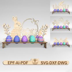 easter bunny egg holder svg, rabbit egg holder stand svg, easter egg table decor svg, easter day decor