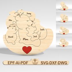 personalized mama bear and baby puzzle pieces svg,bear puzzle piece svg,mothers day gift,mothers day svg