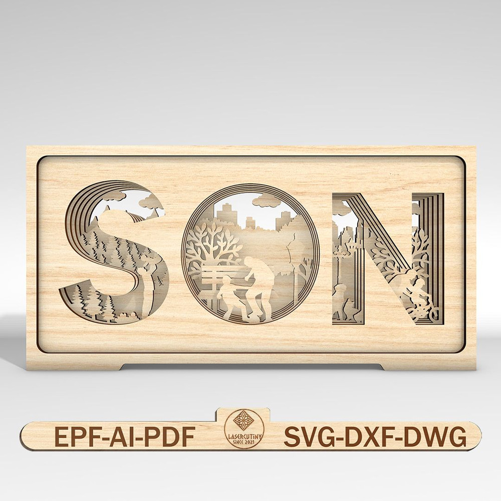3D Multilayer Standing Son Art Svg Gift For Son 0