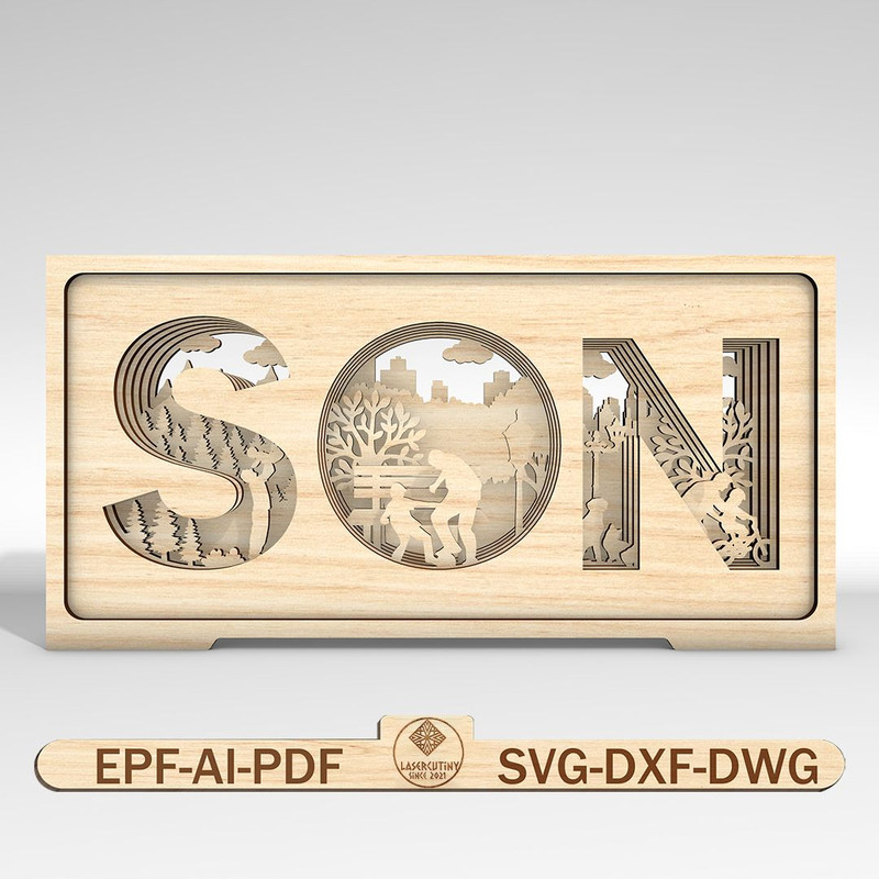 3D Multilayer Standing Son Art Svg Gift For Son 0