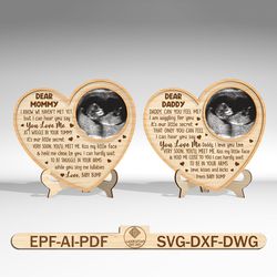 personalized photo dear mommy daddy love from baby bump sign svg, gift for mom and dad, mothers day svg