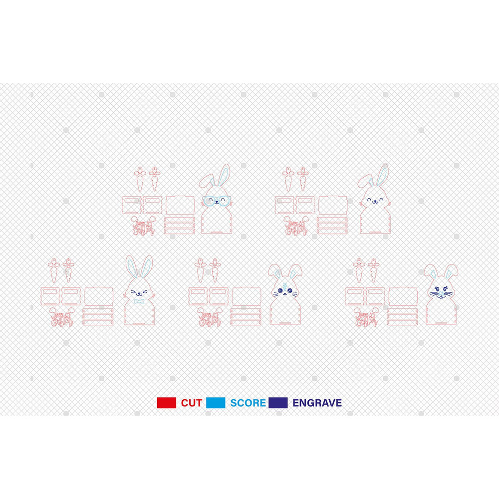 Easter Bunny Wooden Crate Svg Bundle Easter Rabbit Basket SVG Easter Treat Box Svg Easter Day Decor 1