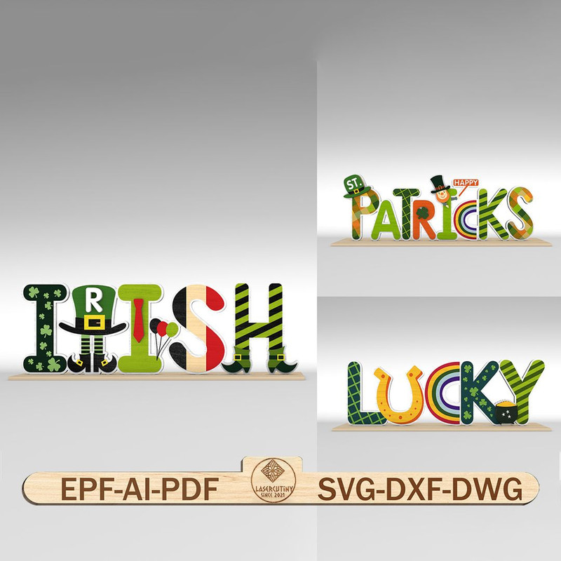 Happy St Patricks Stand Decor SVG Irish Svg Lucky Svg St Patricks Day Decor SvgIrish Flag Party Svg 0