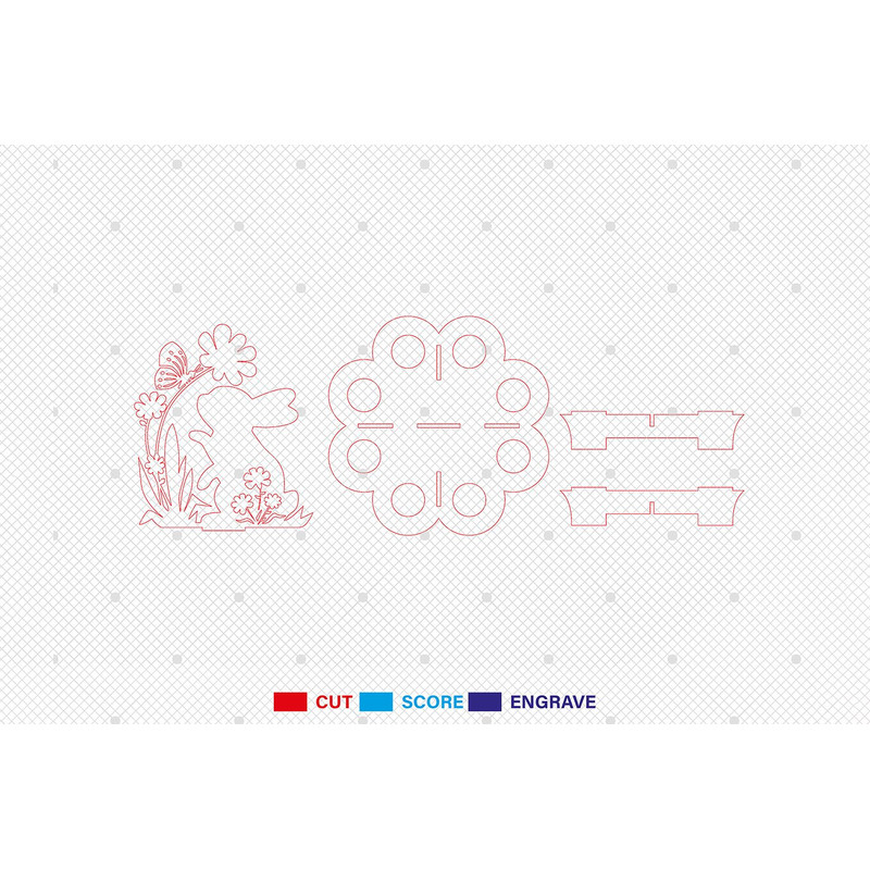 Easter Bunny Egg Holder SvgFloral Rabbit Egg Holder Stand SVGEaster Egg Stand SvgEaster Day Decor S 1