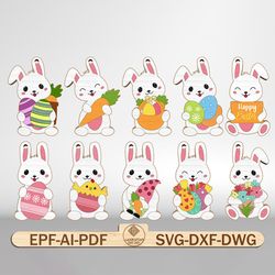 easter bunny earring svg bundle, happy easter earrings laser cut file, easter rabbit earrings svg, glowforge svg files