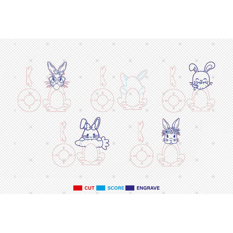 Easter Bunny Egg Holder SvgFloral Rabbit Egg Holder Stand SVG 1