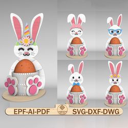 easter bunny egg holder svg,easter rabbit pen holder stand svg,easter egg stand svg,easter day decor svg