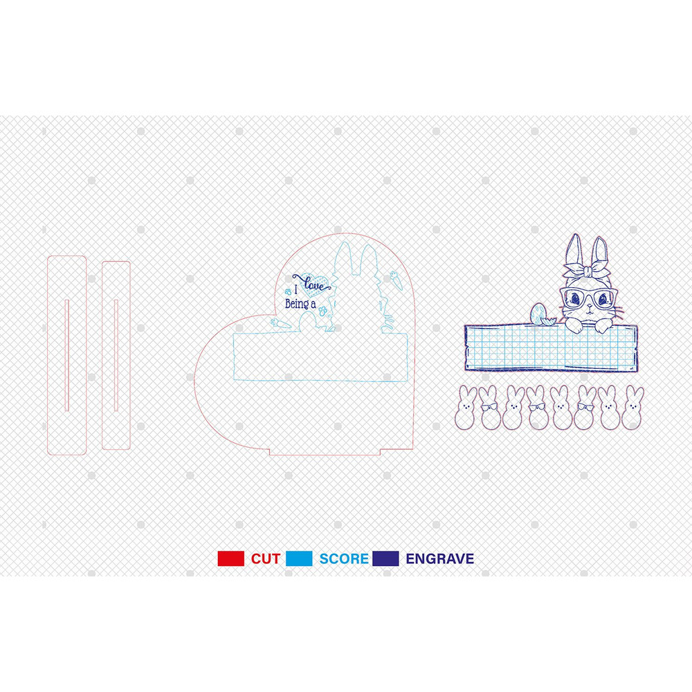 Personalized I Love Being A Grandma Heart Sign SVGEaster Day Decor SvgEaster Bunny With Peeps Sign 1