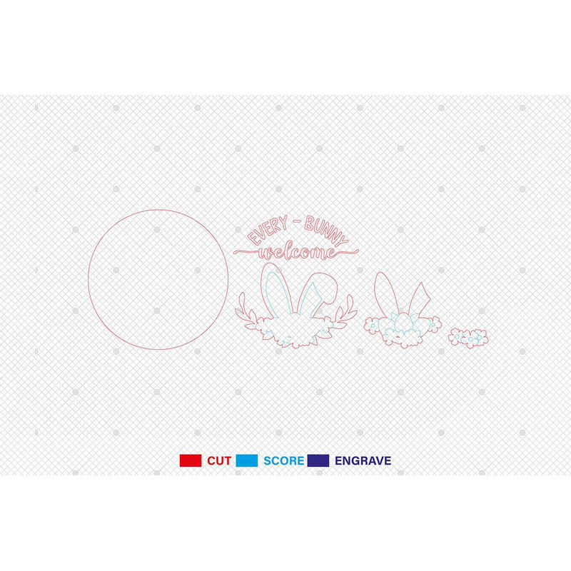 Every Bunny Welcome Sign SVG File Easter Bunny Round Sign SVG Happy Easter Door Sign Svg Hello Spri 1