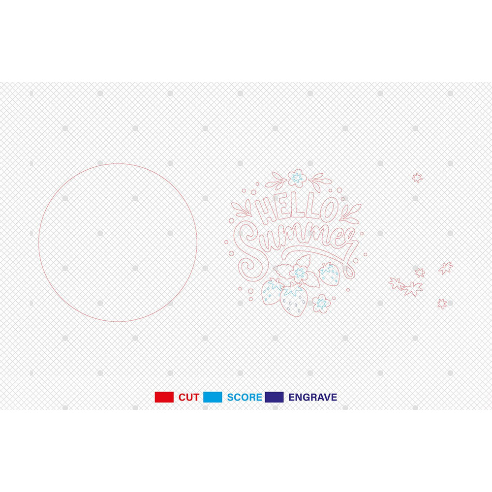 Happy Summer Door Sign SVG File Summer Round Sign SVG Strawberry And Flower Welcome Sign Svg Summer 1