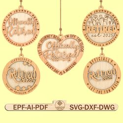 retirement ornament svg bundle, retired 2025 ornament svg, retirement gift, gift for coworkers, teachers, and nurses