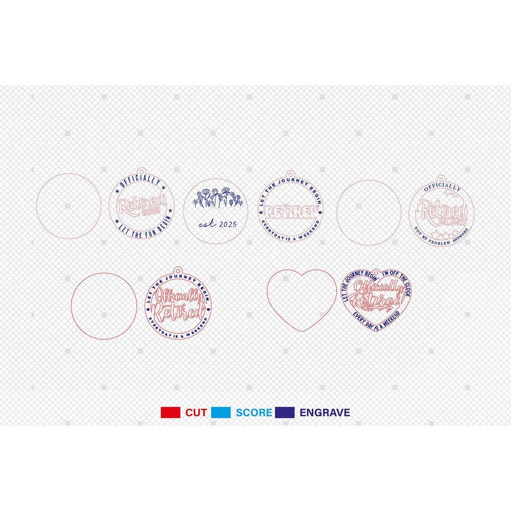 Retirement Ornament Svg Bundle Retired 2025 Ornament Svg Retirement Gift Gift For Coworkers Teacher 1