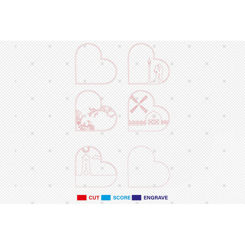 Multilayer Couple Heart Scene Art Svg Romantic Scene Svg Couple Lovers Svg Valentines Day Svg 6 Lay 1