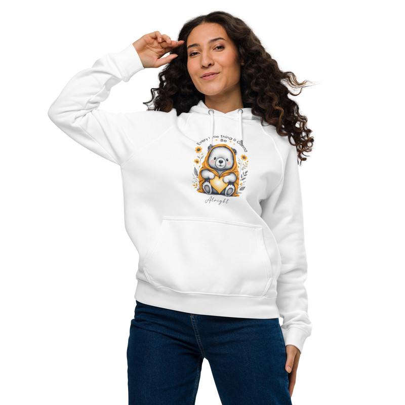 Every Little Thing Is Gonna Be Alright Positive Vibes Unisex Eco Raglan Hoodie 5