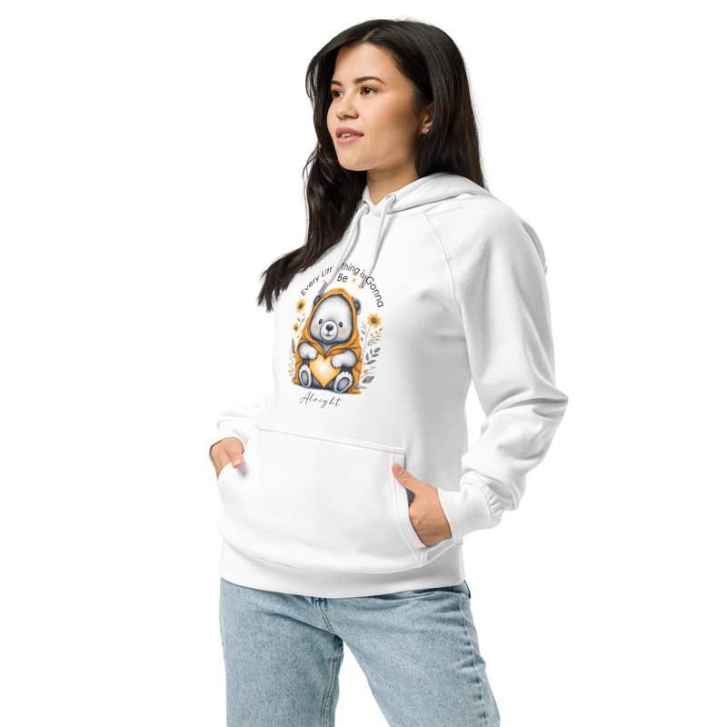 Every Little Thing Is Gonna Be Alright Positive Vibes Unisex Eco Raglan Hoodie 7