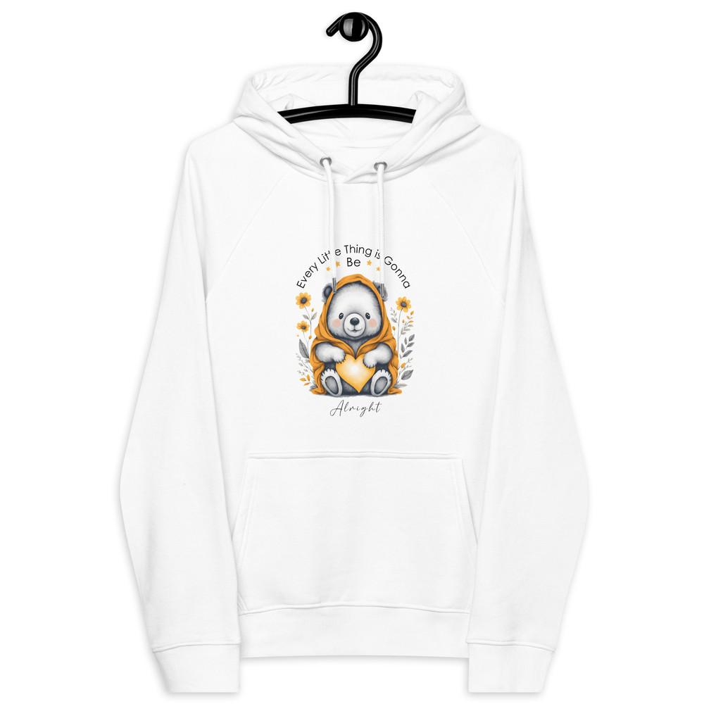 Every Little Thing Is Gonna Be Alright Positive Vibes Unisex Eco Raglan Hoodie 8