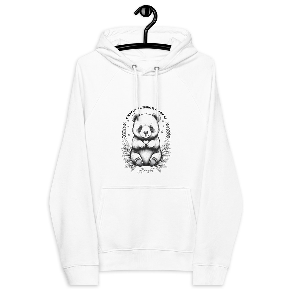 Every Little Thing Is Gonna Be Alright Positive Vibes Unisex Eco Raglan Hoodie 8