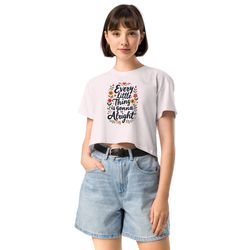 every little thing is gonna be alright positive vibes graphic tee women crop top