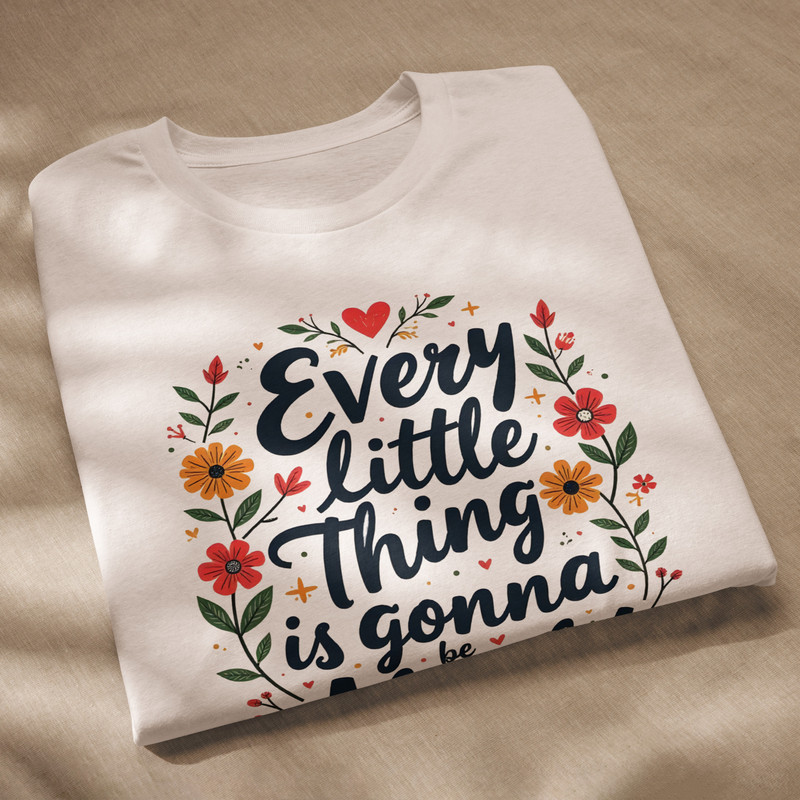 Every Little Thing Is Gonna Be Alright Positive Vibes Graphic Tee Unisex Staple Eco Tshirt 3