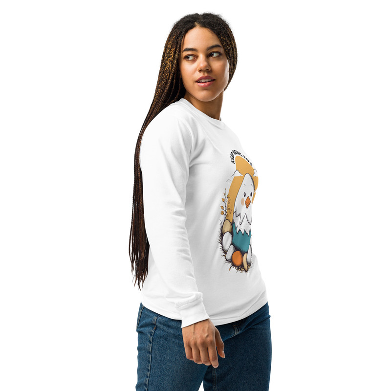 Adorable Hatching Chick Graphic TShirt  Country Style Vintage Design Garmentdyed Heavyweight Longsl 8