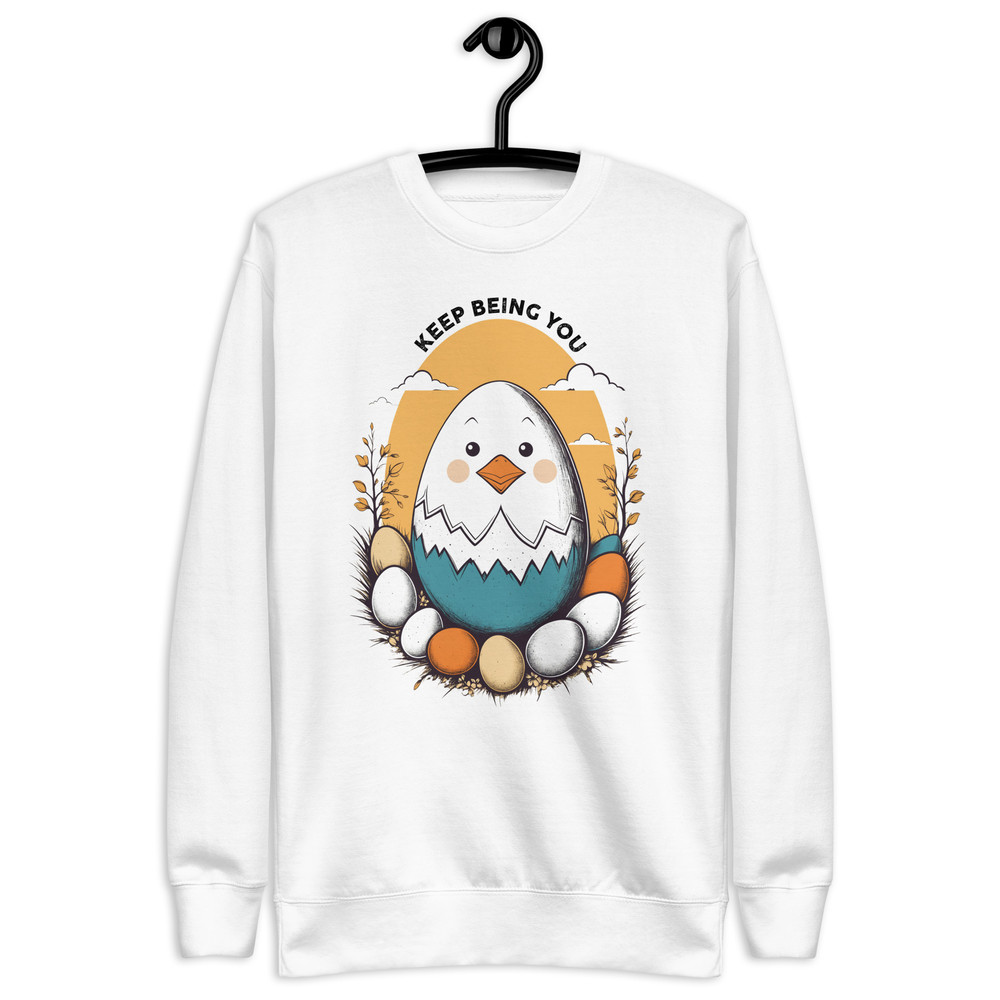 Adorable Hatching Chick Graphic TShirt  Country Style Vintage Design Unisex Premium Sweatshirt 9
