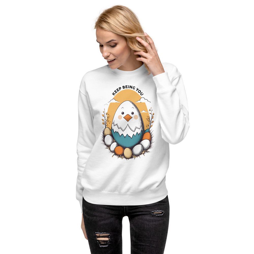 Adorable Hatching Chick Graphic TShirt  Country Style Vintage Design Unisex Premium Sweatshirt 11