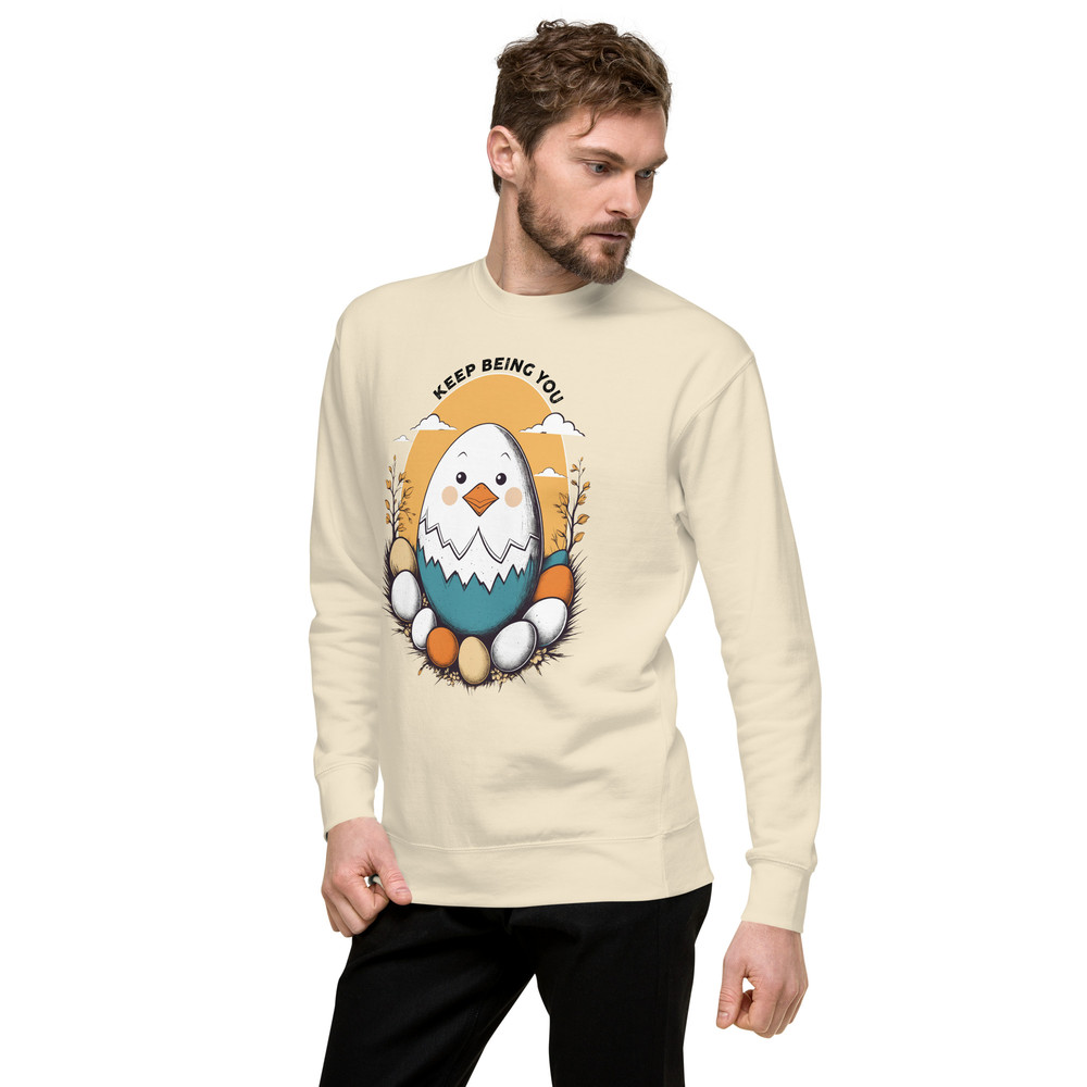 Adorable Hatching Chick Graphic TShirt  Country Style Vintage Design Unisex Premium Sweatshirt 4