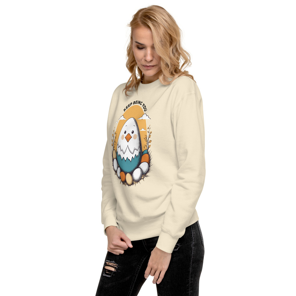 Adorable Hatching Chick Graphic TShirt  Country Style Vintage Design Unisex Premium Sweatshirt 5