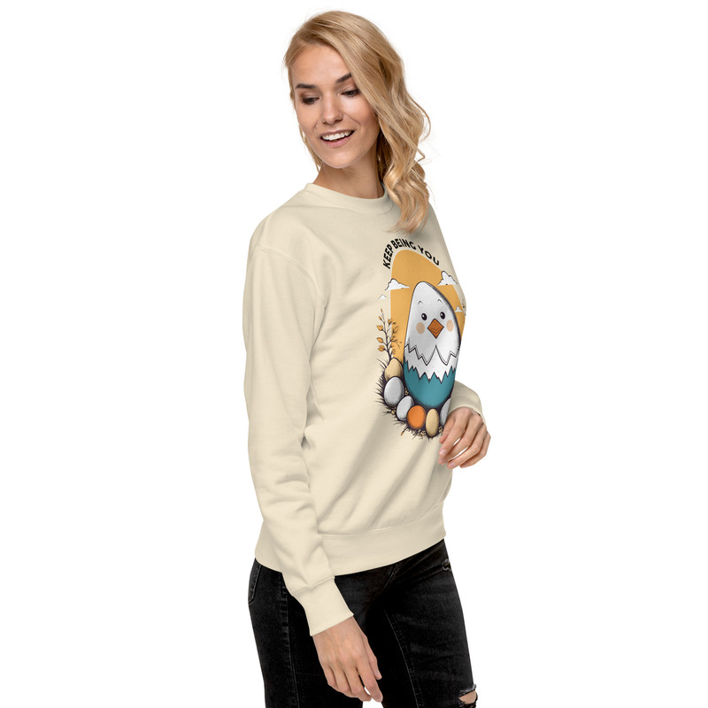 Adorable Hatching Chick Graphic TShirt  Country Style Vintage Design Unisex Premium Sweatshirt 7