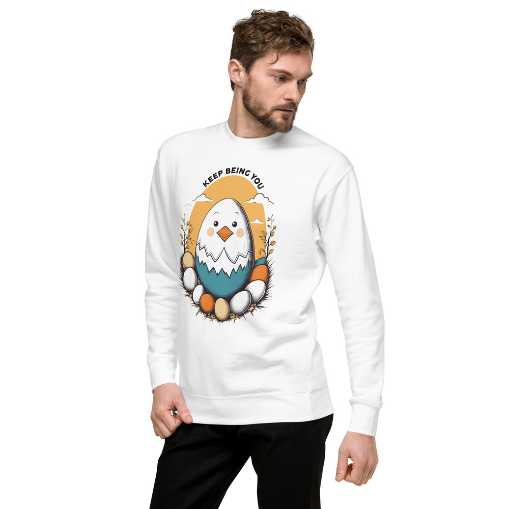 Adorable Hatching Chick Graphic TShirt  Country Style Vintage Design Unisex Premium Sweatshirt 12