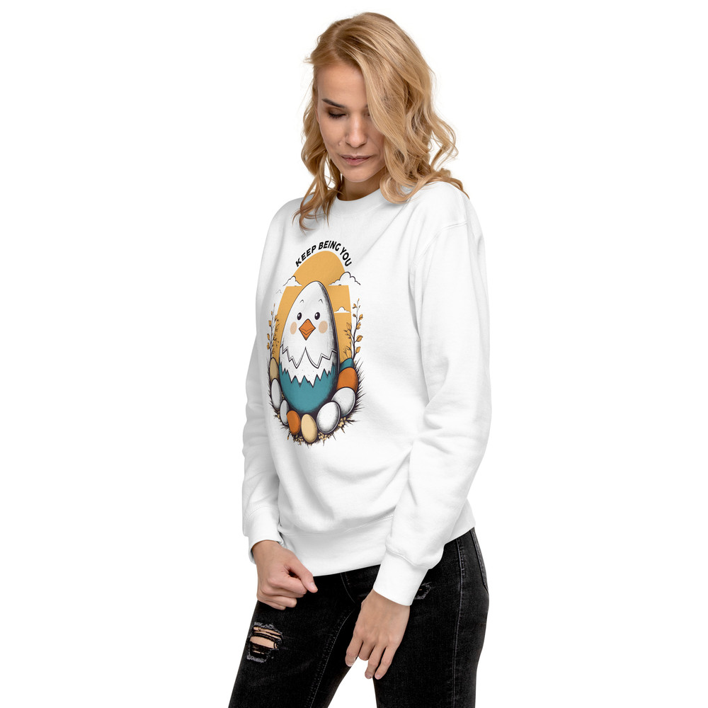Adorable Hatching Chick Graphic TShirt  Country Style Vintage Design Unisex Premium Sweatshirt 13