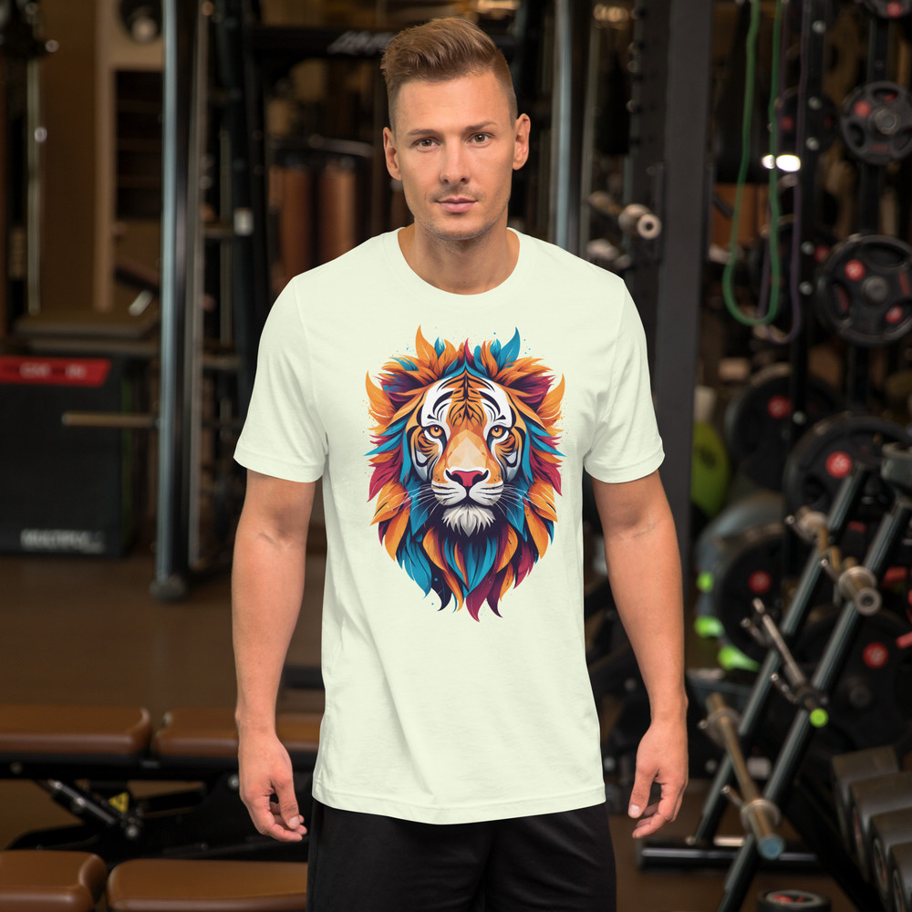 Colorful Tiger Head Graphic  Fierce And Artistic Animal Design Unisex Tshirt 4