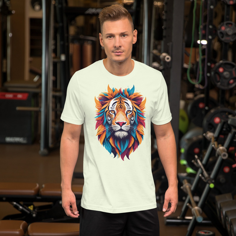 Colorful Tiger Head Graphic  Fierce And Artistic Animal Design Unisex Tshirt 4