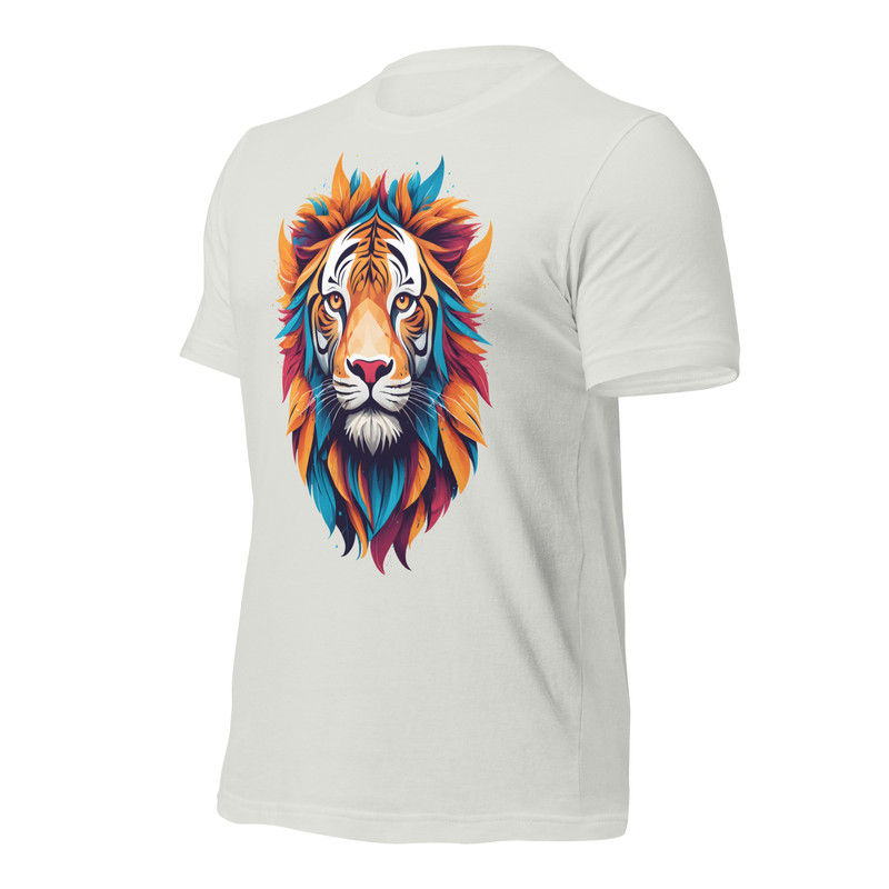 Colorful Tiger Head Graphic  Fierce And Artistic Animal Design Unisex Tshirt 13