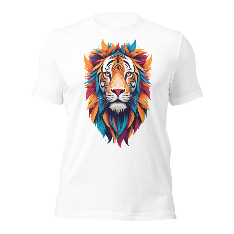 Colorful Tiger Head Graphic  Fierce And Artistic Animal Design Unisex Tshirt 15