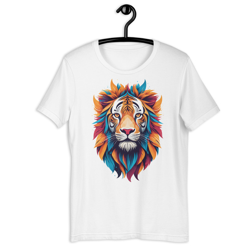 Colorful Tiger Head Graphic  Fierce And Artistic Animal Design Unisex Tshirt 16