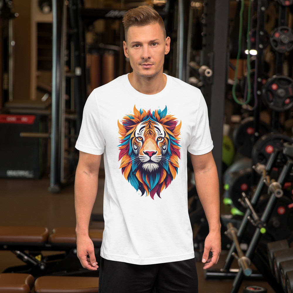 Colorful Tiger Head Graphic  Fierce And Artistic Animal Design Unisex Tshirt 17