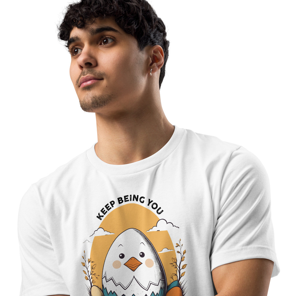 Adorable Hatching Chick Graphic Country Style Vintage Design Unisex Staple Eco Tshirt 2