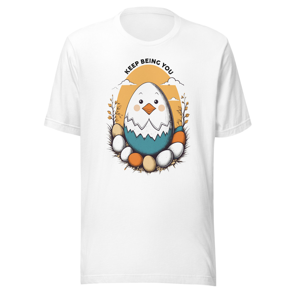 Adorable Hatching Chick Graphic Country Style Vintage Design Unisex Staple Eco Tshirt 3